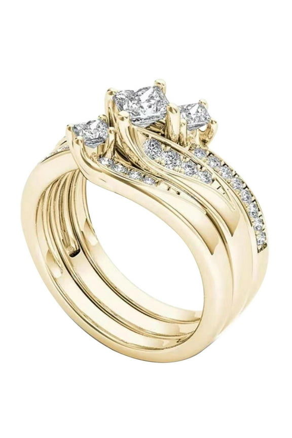 gifts for women Ring Round Diamond Wedding Band Anniversary Gift Accessory Rings Size 5-11 Ring ring U