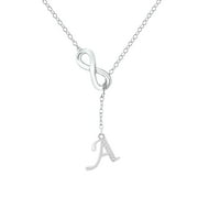 pgeraug gifts for women 8 shaped tassel silver initial necklace for silver necklaces for a z 26 alphabet initial necklaces for teen girls jewelry letter necklace a