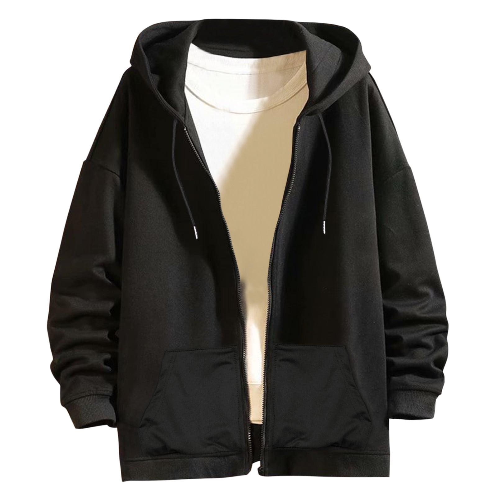 Men's Full Size Multi-Pocket Long Sleeve Hooded Jacket Plus Size
