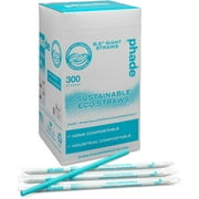 phade Eco-Friendly Sustainable Marine Biodegradable Compostable Giant Straws, Individually Wrapped, 8.5 - 300 Count