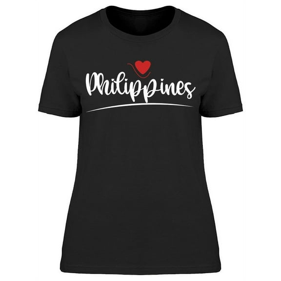 "philippines" Underlined Heart T-Shirt Women -Image by Shutterstock, Female x-Large