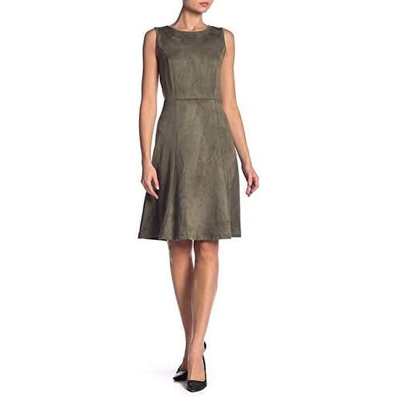 philosophy Scoop Neck Faux Suede Dress, Lichen - 10