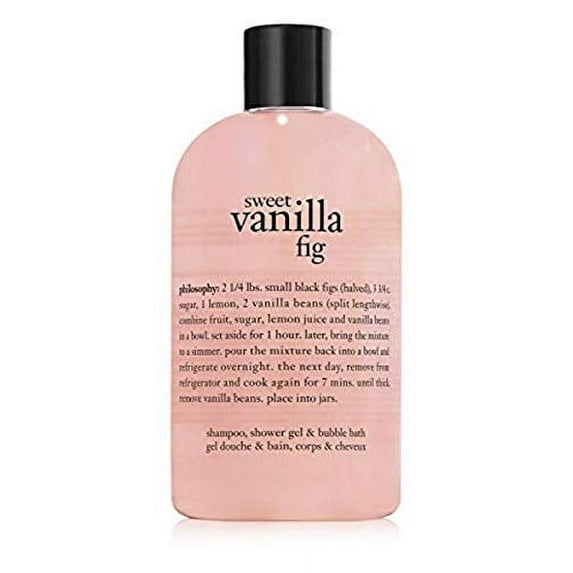 philosophy sweet vanilla fig shampoo, shower gel & bubble bath, 16 oz