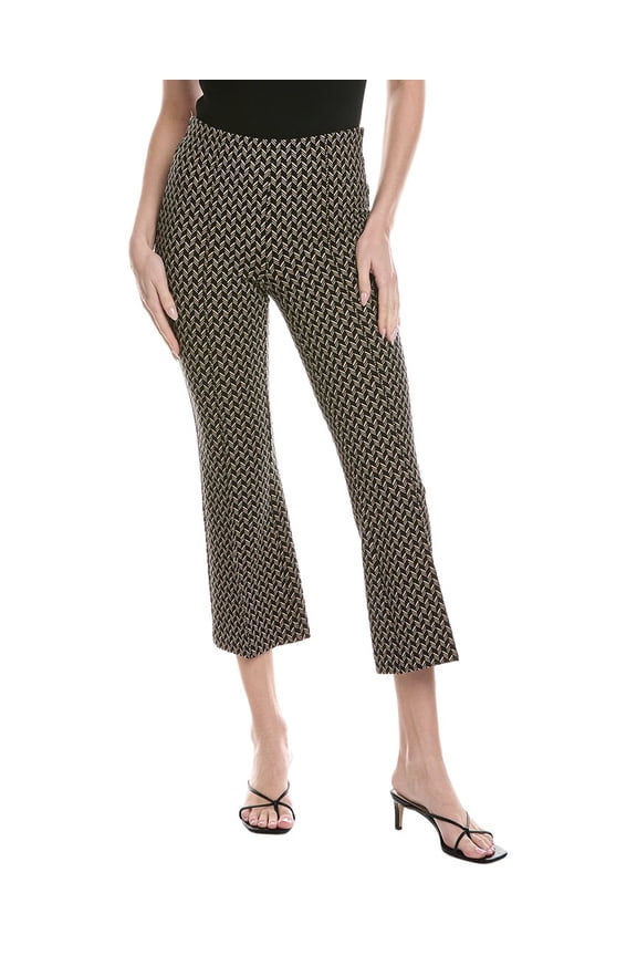 womens Flare Cropped Pant, l, White