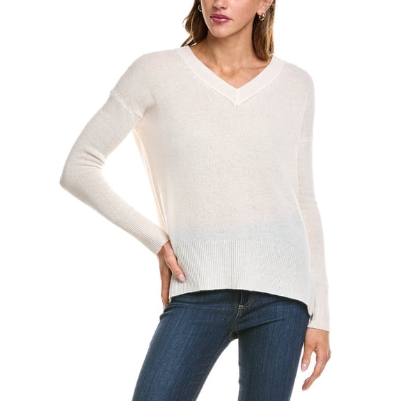 philosophy womens  Oversized V-Neck Sweater, m, White