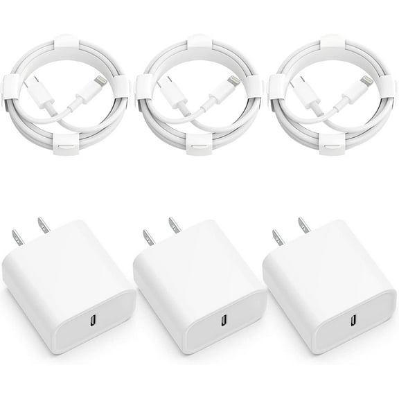 phone Charger Fast Charging【MFi Certified】 3Pack 20W PD USB C Wall Charger 6FT Cable Fasting Charging Adapter for compatible for iphone 14Pro/13Pro/12/11/XS/XR/X/8