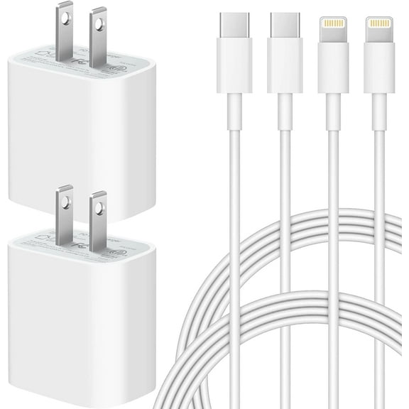 For phone Charger, 2-Pack 20W USB C Charger Block With 6Ft USB C Cord compatible for iphone 14/14Pro Max/compatible for iphone 13/13Pro/12/12 Pro/11/iPad