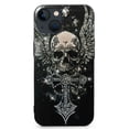 thumbnail image 1 of phone case compatible with iPhone 13, for girls iPhone 13 diamond skull phone case - it is a high-quality PC plastic protective case, 1 of 4