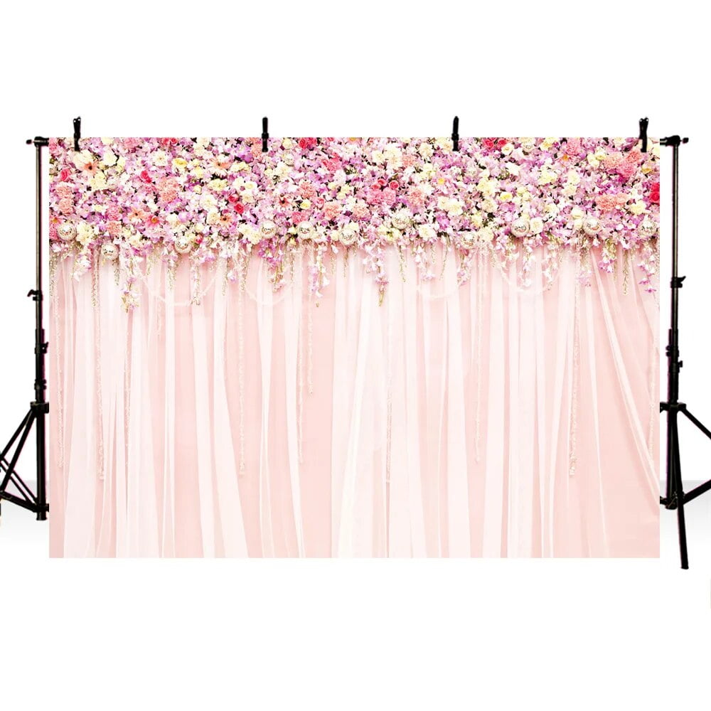photography backdrops wedding party pink floral Flower wall curtains