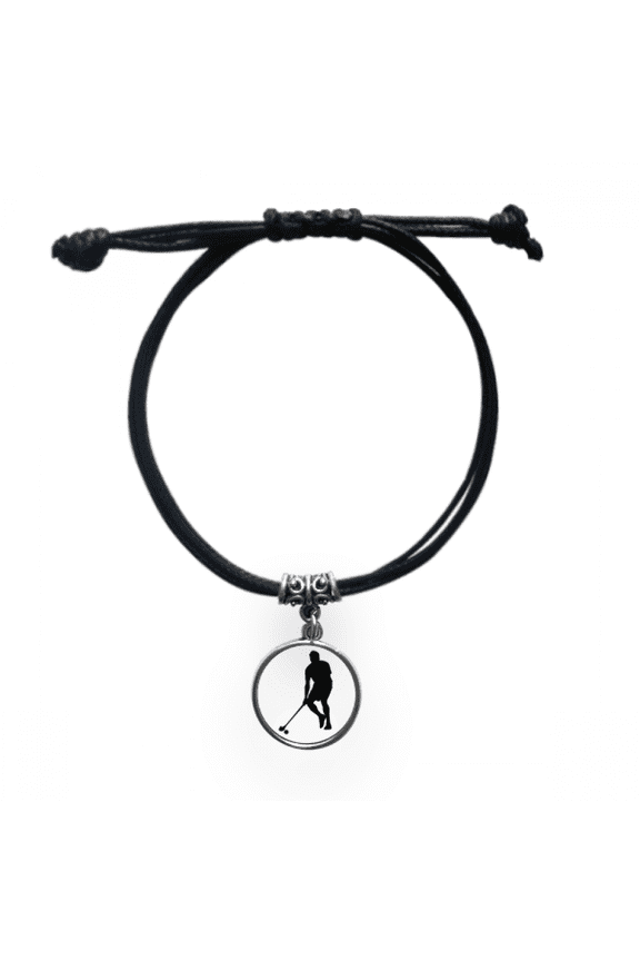 physical education hockey sports running bracelet leather wristband black jewelry