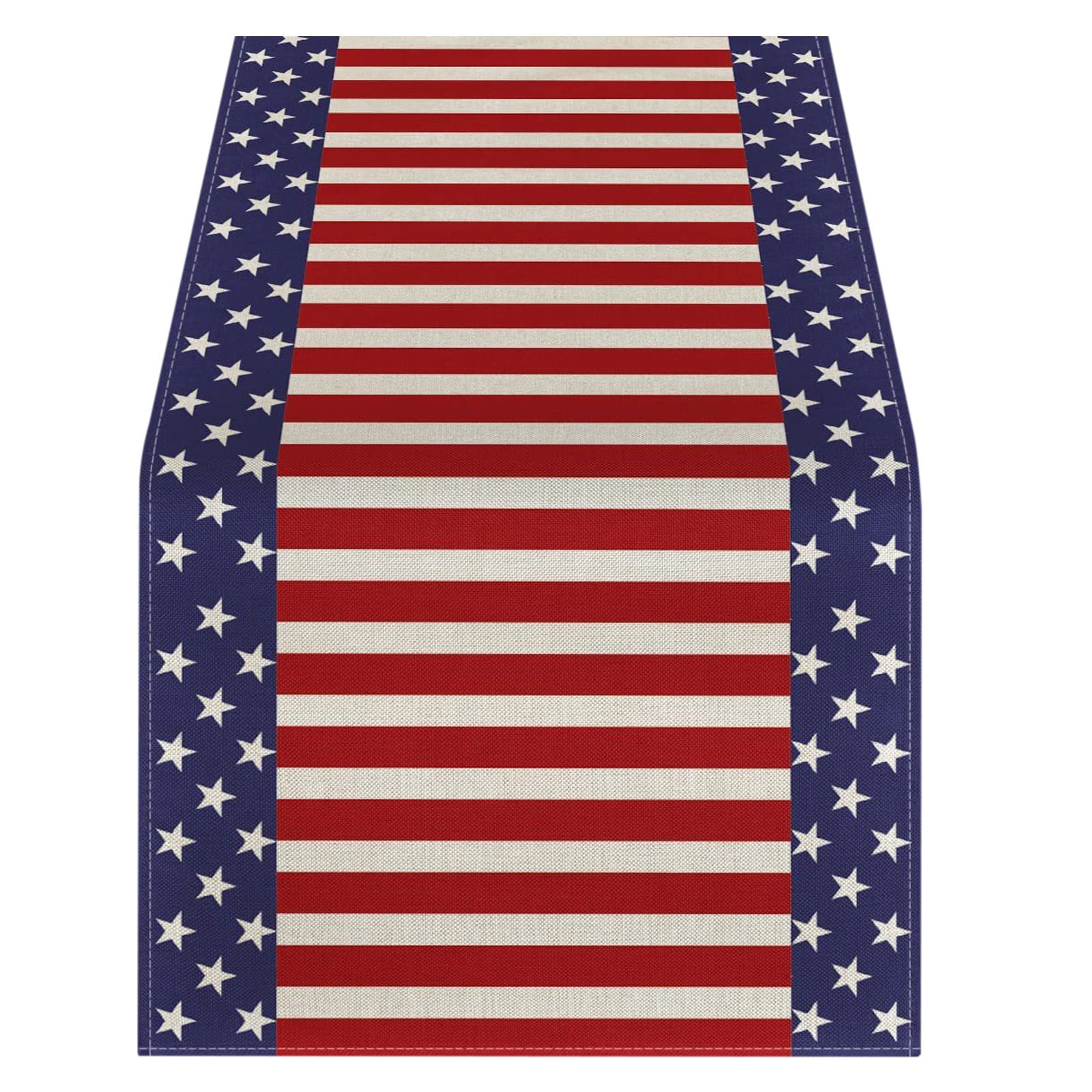 Piaybook 1pc Independence Day Table Runner Stripe Print Customized