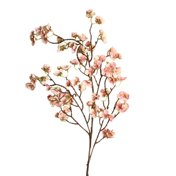 piaybook Artificial Flowers Artificial Cherry Peach Blossom Fake Silk Flower Home Wedding Party Floral Decor Fake Silk Flower Bouquet Decor Wedding Decoration Table Centerpieces