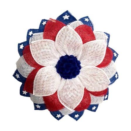 piaybook Artificial Wreaths Ndependence Day Wreath Patriot Wreath American Flag Red White Blue Ornament for Indoor Outdoor,Red