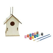 piaybook Bird Feeder for Outdoor 30ML Hand House Crafts Painted DIY Wooden Decoration Set Home Bird Patio & Garden for Outside Garden Yard Decoration