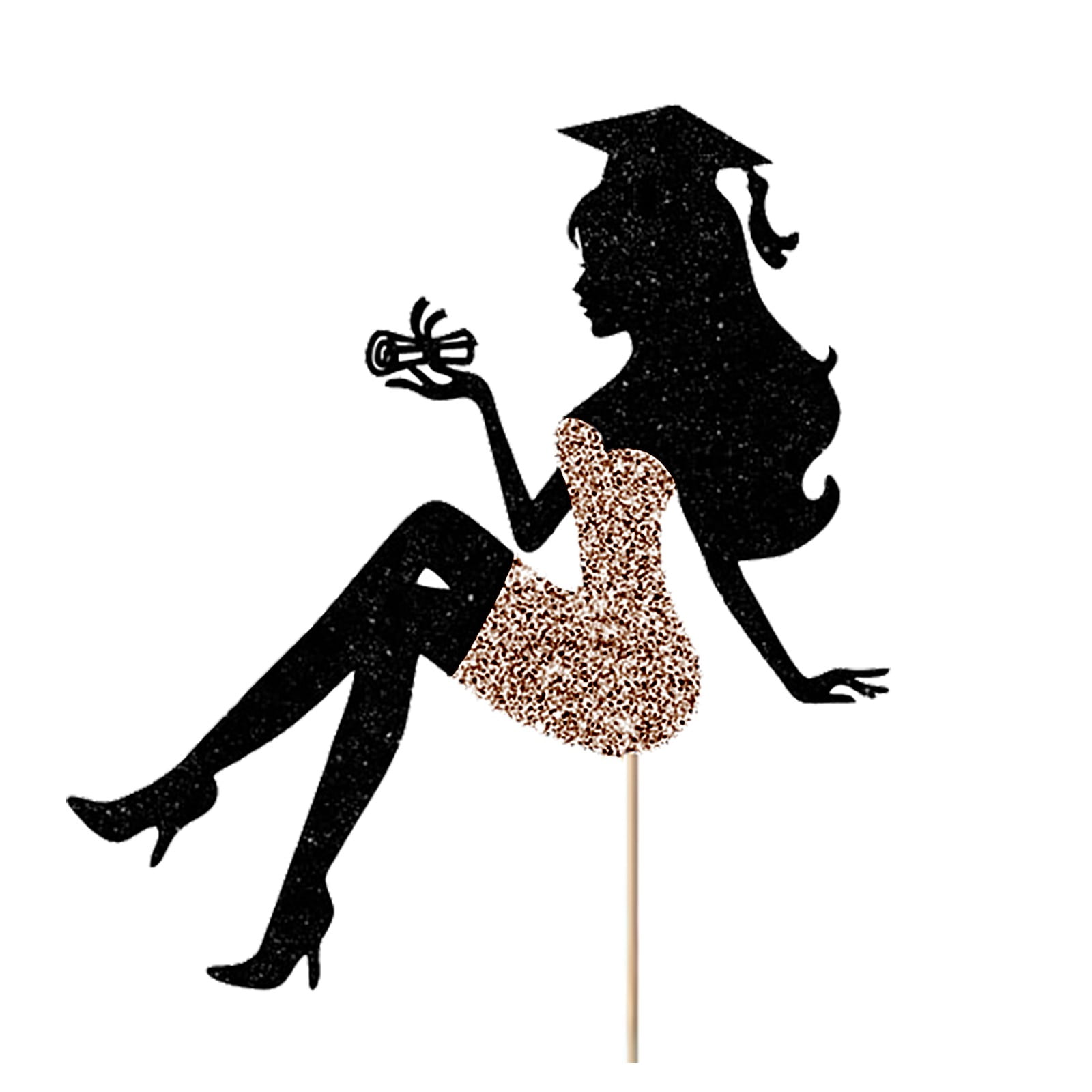 piaybook Cake Decoration High Heel Girl Graduation Cake Topper With ...