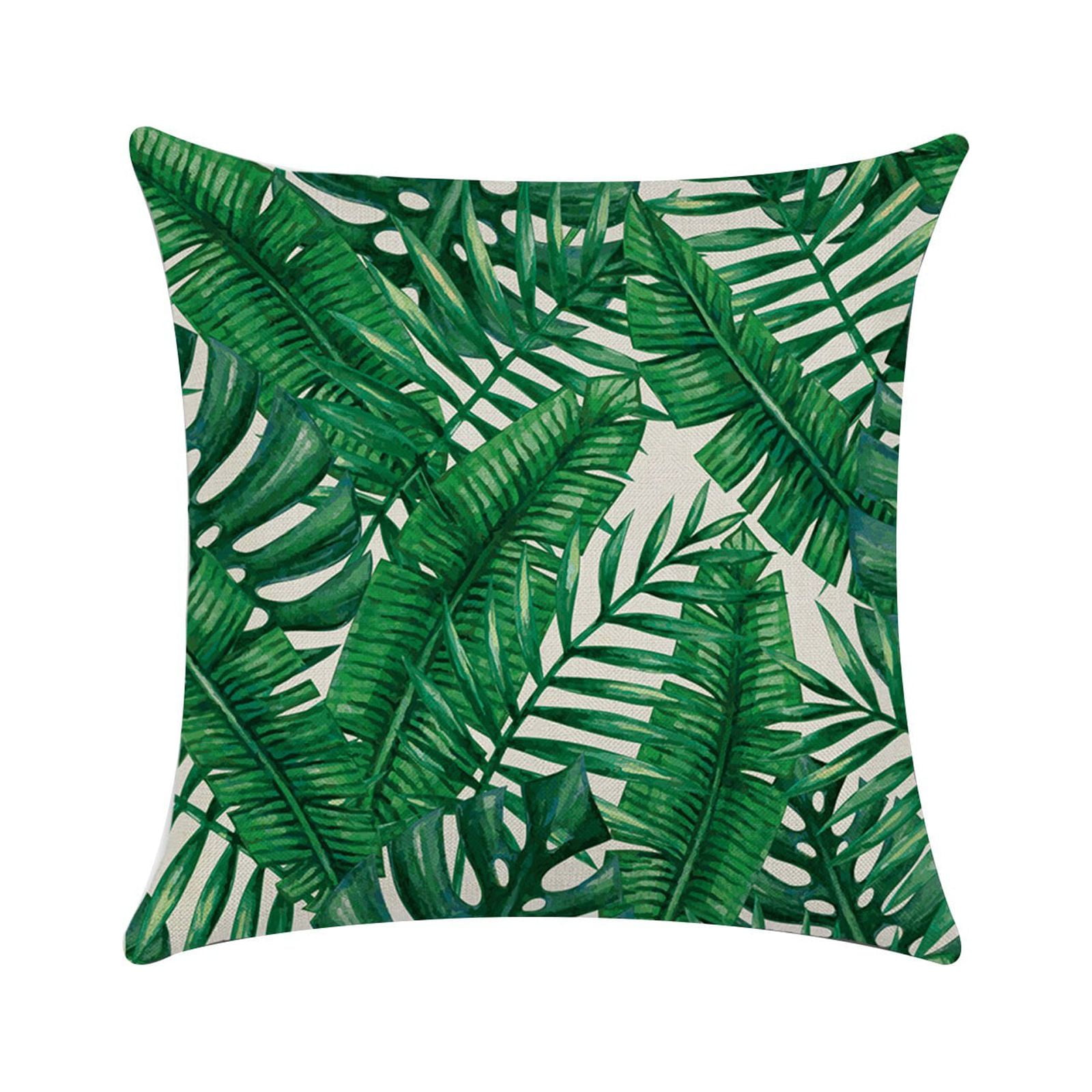 piaybook Decorative Throw Pillow Covers Green Tropical Plants Series