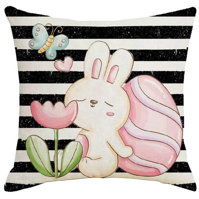 piaybook Decorative Throw Pillow Covers Happy Easter Throw Pillow