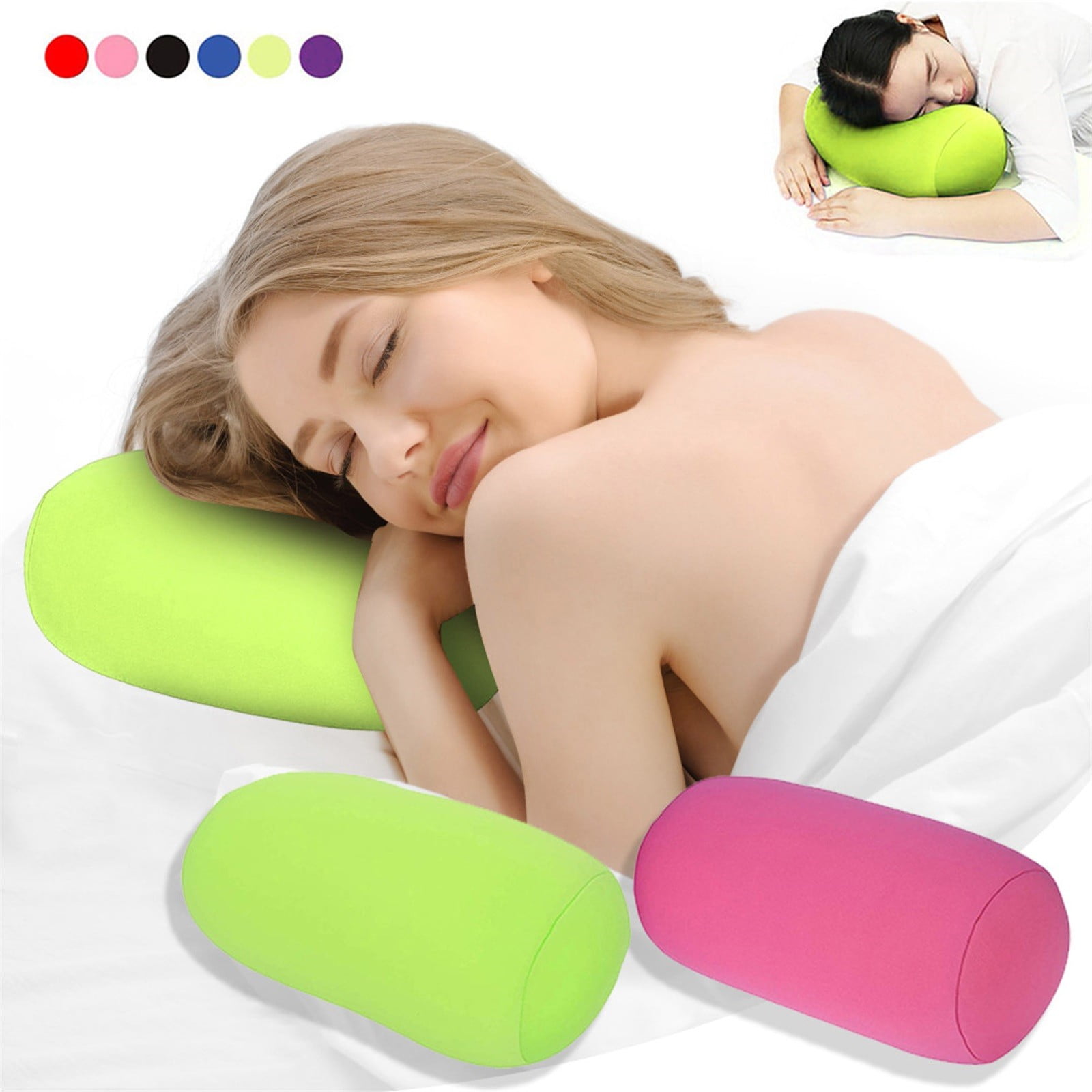 piaybook Decorative Throw Pillow Roll Pillow Home Seat Head Rest Neck Support Neck Support Mini Microbead Cushion Cushion and Bed Pillow Stuffing for Couch Sofa Bed Walmart Business Supplies