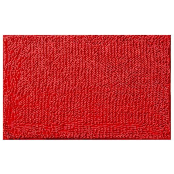 piaybook Doormat Bright Red Bathroom Carpet Won't Slip Bathroom Mat Soft and Comfortable Furry Durable Thickened MachIne Washable Reusable for Bathroom Kitchen Indoor and Outdoor
