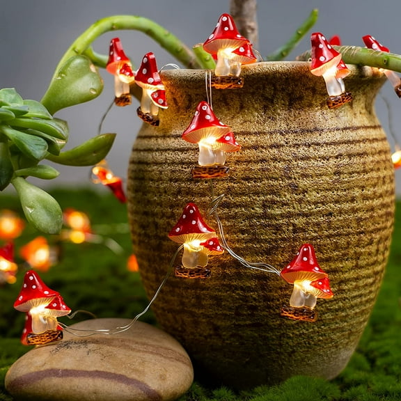 piaybook Fairy Mushroom Lights USB String Lights Rainproof Lights Easter Mushroom Decorations Party Decorations Lights For Garden Christmas Tree Party