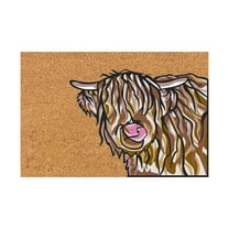 piaybook Indoor and Outdoor Doormat Cow prInted floor mat with hair coverIng the eyes and protrudIng small tongue Non Slip Low-Profile Entrance Rug for Bathroom Kitchen Indoor and Outdoor
