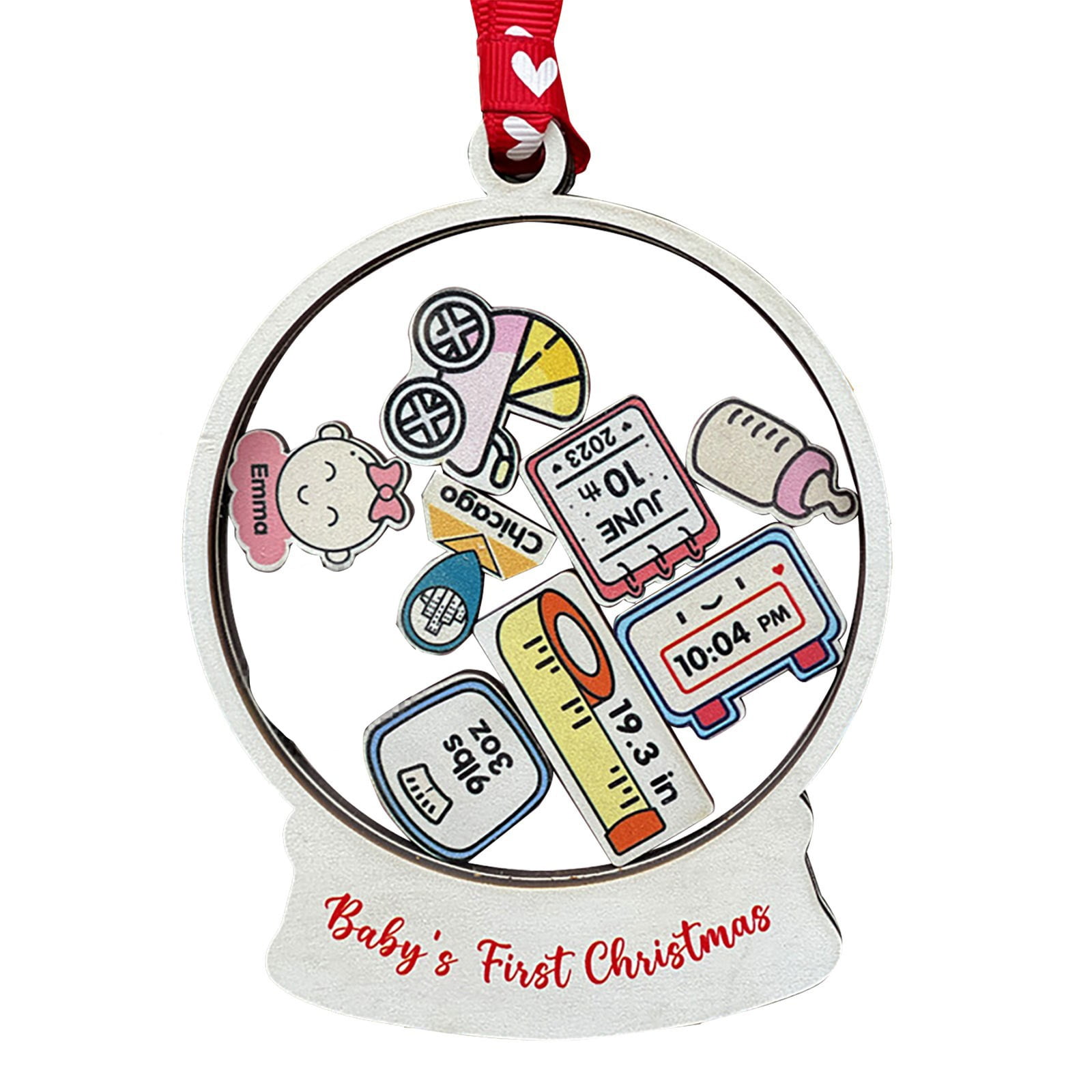 piaybook Ornaments Christmas Ornament Personalized Baby's 1st Christmas
