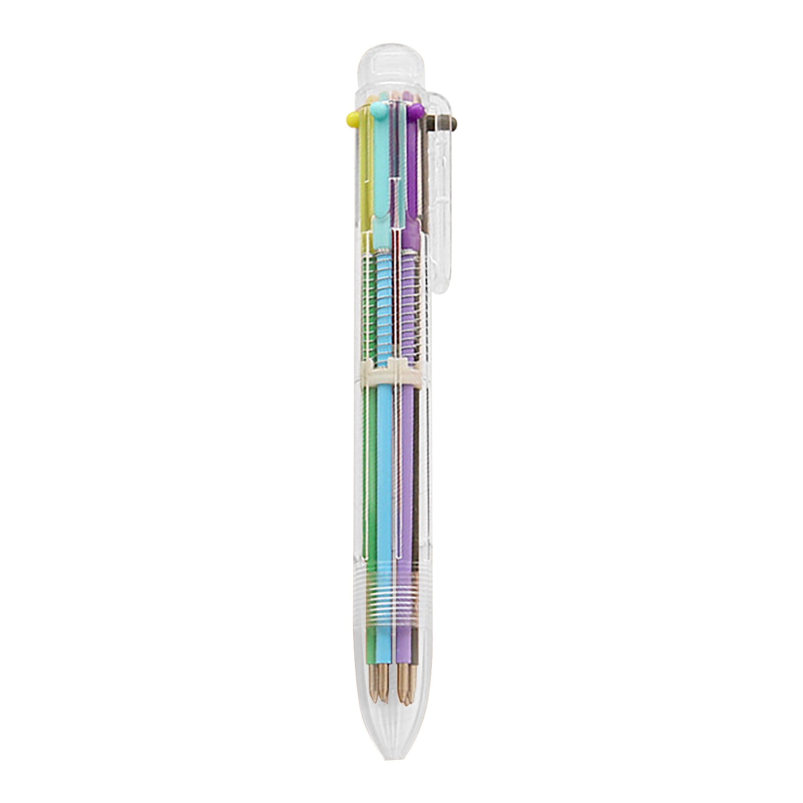 piaybook Pen Clearance Bullet Type 0.5 Transparent Multicolor Ballpoint Pen  Pressing 6 Color Pen(30ml)