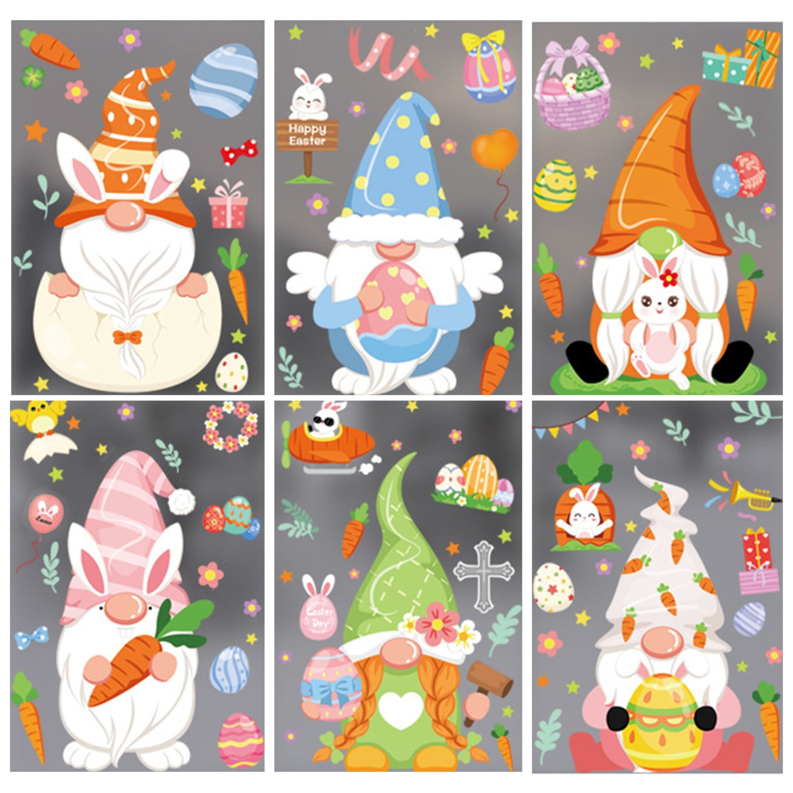 4 Pcs Reflective Bunny Easter Car Stickers & Window Clings - Cute Egg & Rabbit Decals For Car, Fridge