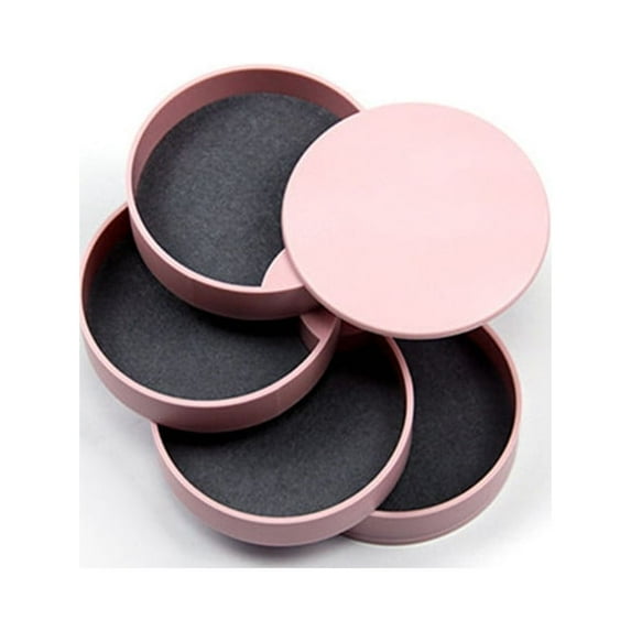 Clearance!piaybook Storage Organizer Jewelry Storage Box 4-Layer Rotatable Jewelry Accessory Storage Tray with Lid for Daily Use,Pink