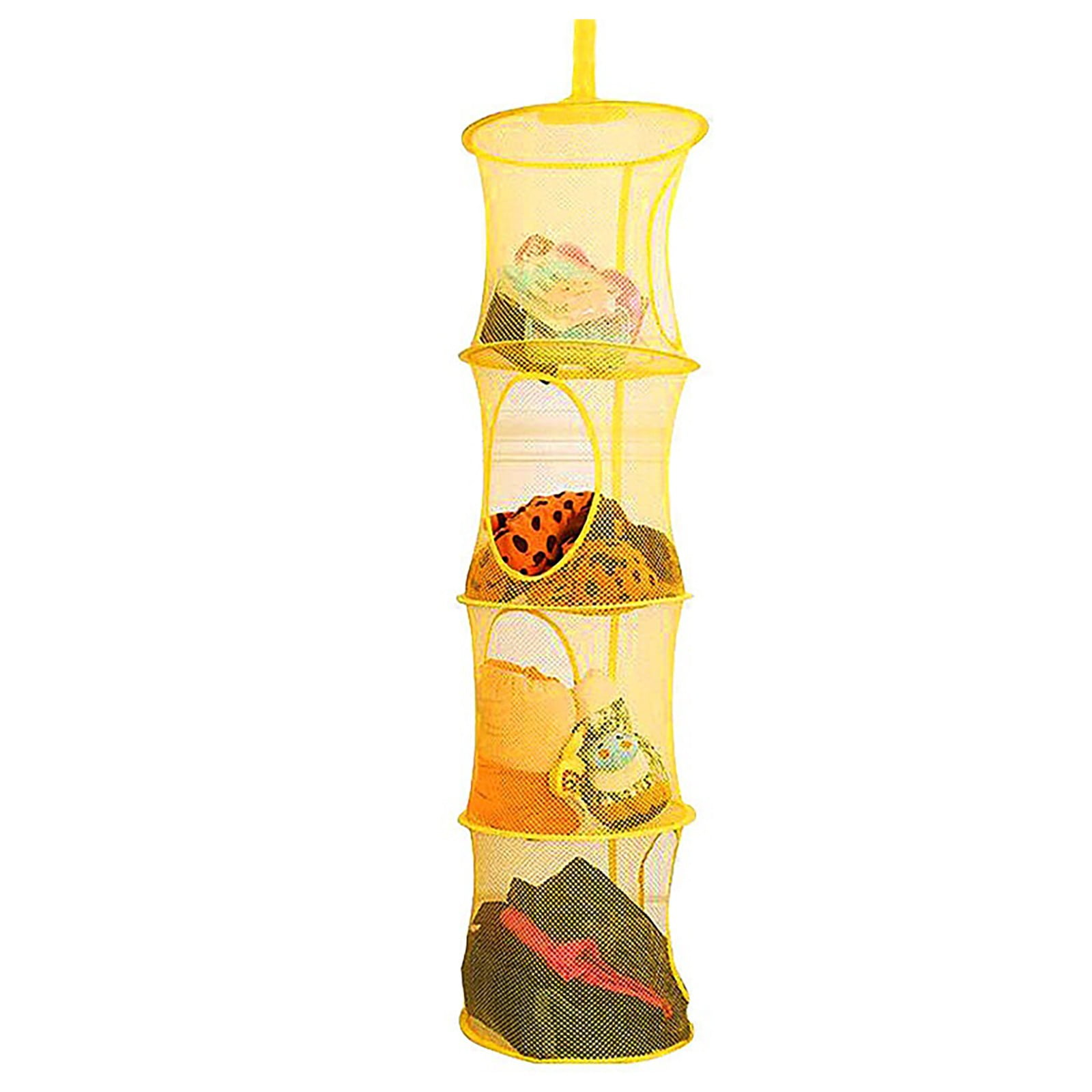 piaybook Storage Organizer basket Yellow fourgrid storage breathable