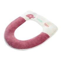 piaybook Toilet Seat Cushion Thicker Bathroom Toilet Seat Cover Pads Stretchable Washable Fiber Cloth Easy Installation Comfortable Toilet Lid Seat Cover for Home Supplies,Pink