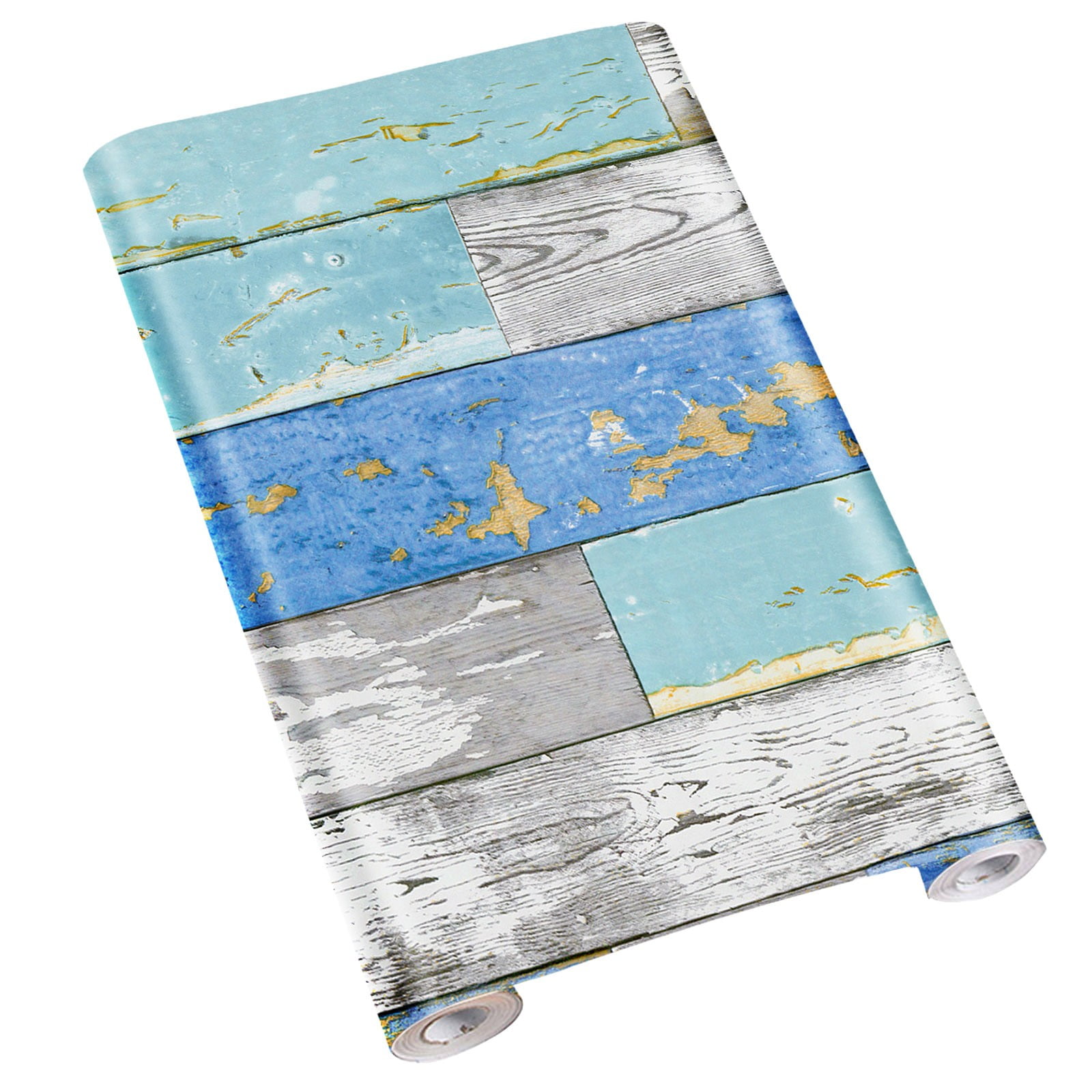 piaybook Wall Sticker Faux Wood Look Textured Wallpaper Vintage Rustic