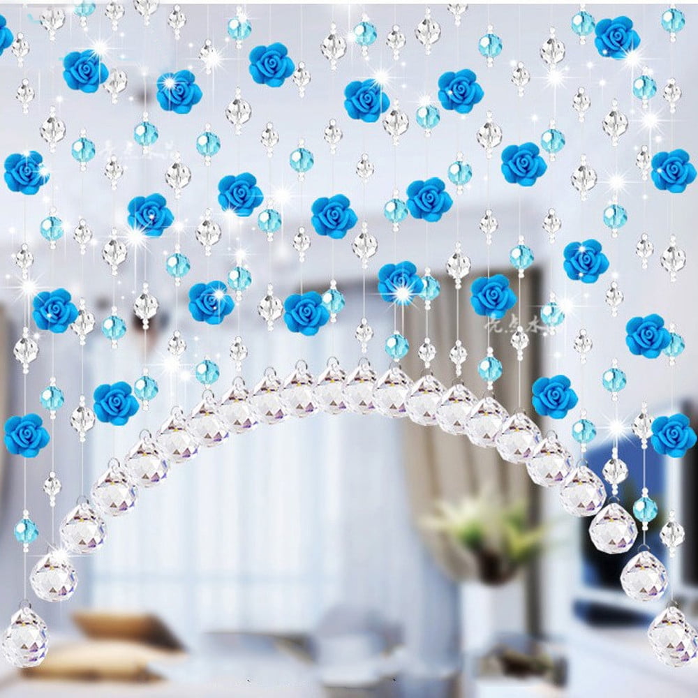 Photo inspiration: Piaybook Window Curtains Crystal Glass Rose Bead Curtain Living Room Photo Inspiration