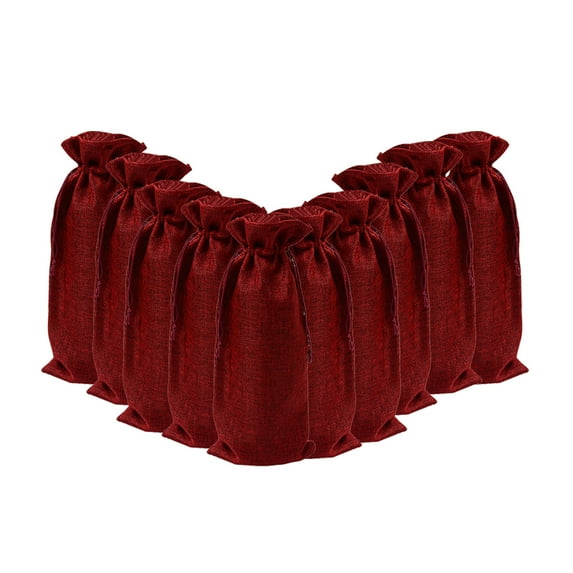 piaybook Wine Bottle Cover 10pcs Linen Wine Bags Wine Bottle Cover Wine Bottle Gift Bags with Drawstring