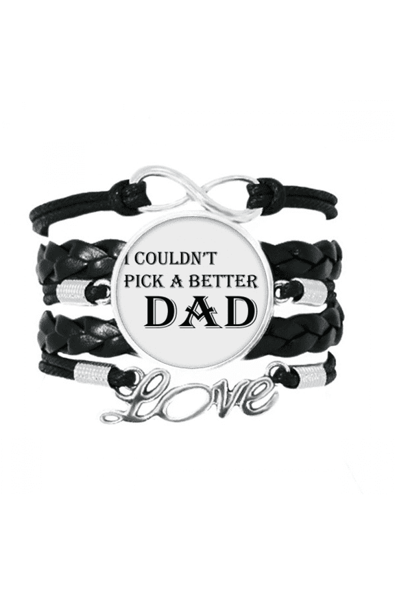 pick a better dad father's festival quote bracelet love accessory twisted leather knitting wristband