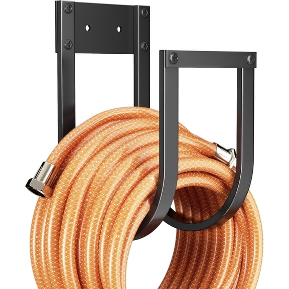 pickpiff Garden Hose Holder Wall Mount - Metal Water Hose Hanger for Outside, Durable Hook for Garden, Garage, or Yard Storage (2 Pack)