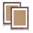 thumbnail image 1 of Behome 2 Pack 8 x 10 Picture Frame, Display Pictures 5x7 with Mat or 8x10 Without Mat, Photo Frame for Wall Mounting or Tabletop Display, Brown, 1 of 7