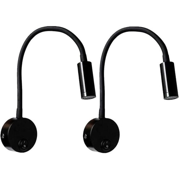 pieces black 3W wall reading lights, flexible adjustable aluminum bedside lamp, bedside lamp with switch LED eye protection