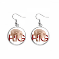 thumbnail image 1 of pig breeding animals ear dangle silver drop ear jewelry woman, 1 of 4