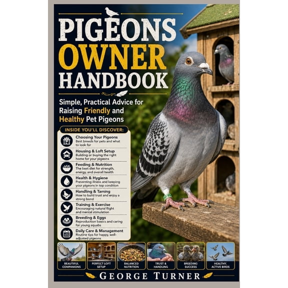 pigeons Owner Handbook: Simple, Practical Advice for Raising Friendly and Healthy Pet Pigeons, (Paperback)