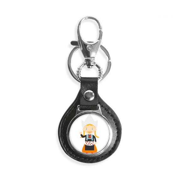 pigtails girl netherlands cartoon key link chain keyholder finder hook metal