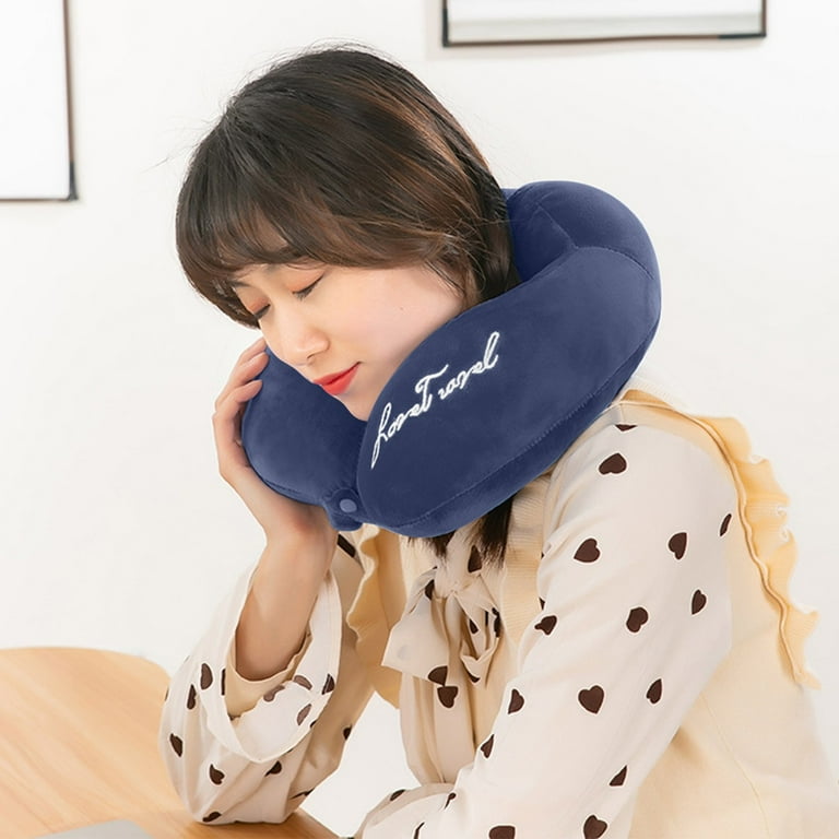pillow cases standard size set of 4 bamboo travel pillow case cover baby blue pillow cases Creative Outdoor Portable Travel Pillow Neck Pillow Lazy