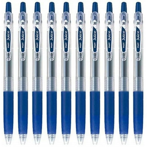 pilot juice 0.38mm gel ink ballpoint pen, blue black ink, value set of 10
