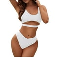 thumbnail image 1 of pimelu Bathing Suit Womens Swimsuits Bikini Set for Women Two Piece Swimsuits Summer Ladies Fashion Hollowed High Waist Swimwear Sets Casual Solid Beachwear, 1 of 7