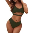 thumbnail image 1 of pimelu Bathing Suit Womens Swimsuits Bikini Set for Women Two Piece Swimsuits Summer Ladies Fashion Hollowed High Waist Swimwear Sets Casual Solid Beachwear, 1 of 6