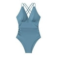 thumbnail image 1 of pimelu Bathing Suit Womens Swimsuits Juniors Swimsuits for Women One Piece Swimsuit Slim Strap Bathing Suit Summer Lightweight Casual Solid Athletic Swimsuit Beachwear, 1 of 7