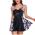 thumbnail image 1 of pimelu Bathing Suit Womens Swimsuits Swimdrss for Women Two Piece Swimsuits Womens Tankini Sets Summer Fashion Floral Tie Front Modest Swimwear Flowy Swing Beachwear, 1 of 7