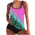 thumbnail image 1 of pimelu Bathing Suit Womens Swimsuits Tankini Set for Women Two Piece Swimsuits Plus Size Swimsuit Summer Vintage Leopard Strap Tank Top Swimwear Ladies Modest Beachwear, 1 of 6