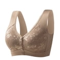 thumbnail image 1 of pimelu Bras for Women Full Figure Bras for Women Full Coverage Seamless Bralette Ladies Plus Size No Rim Comfy Lightly Lined Front Closure Bra Sports Bras, 1 of 3