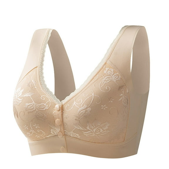 pimelu Bras for Women Full Figure Bras for Women Full Coverage Seamless Bralette Ladies Plus Size No Rim Comfy Lightly Lined Front Closure Bra Sports Bras for Women High Support